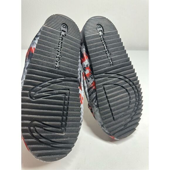Men's Champion University Slippers 'Tie Dye Black Scarlet' CP101331M Men’s Sz 9 - Picture 4 of 8